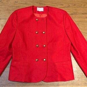 Elegant Red Double-Breasted Women's Jacket 8 button size 14 Pendleton